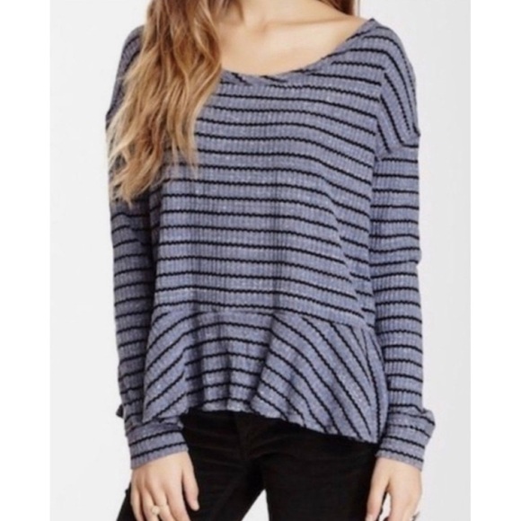 Free People Tops - Free People We The Free Striped Thermal Peplum Top XS